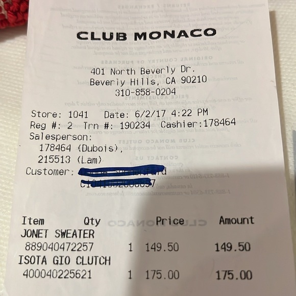 Club Monaco ISOLA Woven Fabric Clutch Red $175 - Picture 9 of 13